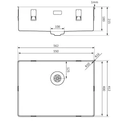 Lorreine 55SL1016 Slim sink 55x40cm flush mounted stainless steel