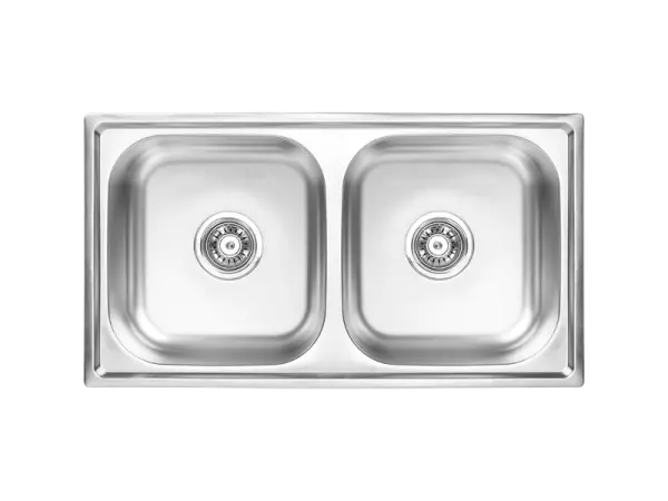 Ausmann Basic double stainless steel inset sink 78x43 cm including siphon 1208956995