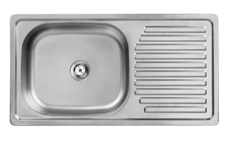 Ausmann Basic stainless steel inset sink with drainer reversible 75x40 cm including siphon 1208956996