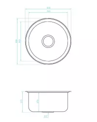 Ausmann Basic round stainless steel sink isnet 43cm including siphon 1208956999