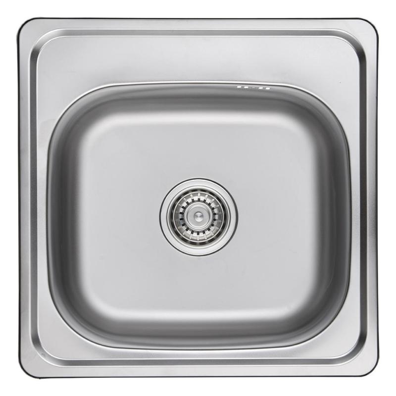 Ausmann Basic stainless steel inset sink 48x48 cm with tap hole bench including siphon 1208957000