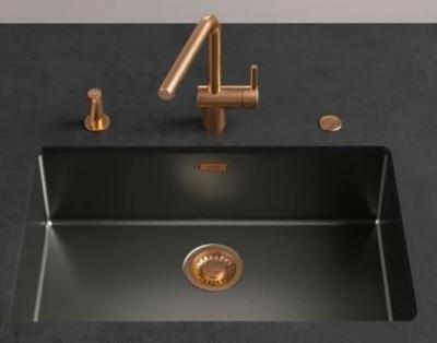 Franke Mythos masterpiece sink waste plug set gold with push button tbv automatic emptying 112.0653.036
