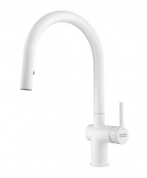 Franke Active J matt white kitchen tap with pull-out sprayer 115.0653.405