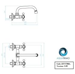 AquaTrimo Vivaldi classic kitchen wall tap above spout chrome 21VV7066CM