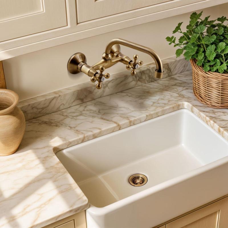 AquaTrimo Vivaldi classic kitchen wall tap above spout 21VV7066BN