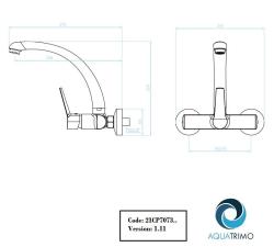 AquaTrimo Chopin kitchen wall tap with top outlet chrome 21CP7073CM