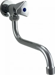 AquaTrimo Elgar wall basin tap with star knob cold water and long spout chrome 43ER7078CM