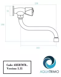 AquaTrimo Elgar wall basin tap with star knob cold water and long spout chrome 43ER7078CM