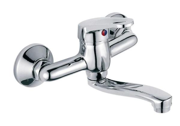 AquaTrimo Verdi wall tap single lever kitchen wall tap chrome total length 210 mm 21VD7079CM