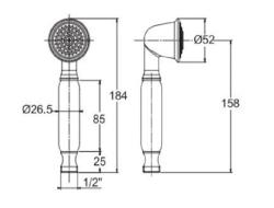 PB Classic stainless steel hand shower with white handle 1208957105