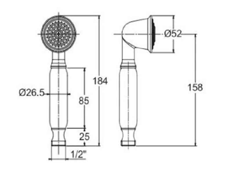 PB Classic stainless steel hand shower with white handle 1208957105