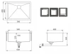 Ausmann Oder rvs spoelbak 54x40cm vlakbouw onderbouw en opbouw extra diep 22cm 1208957113