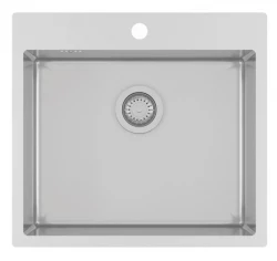 Ausmann Oder Blue stainless steel sink 55x50cm flush-mounted and inset with tap hole bench 1208957118