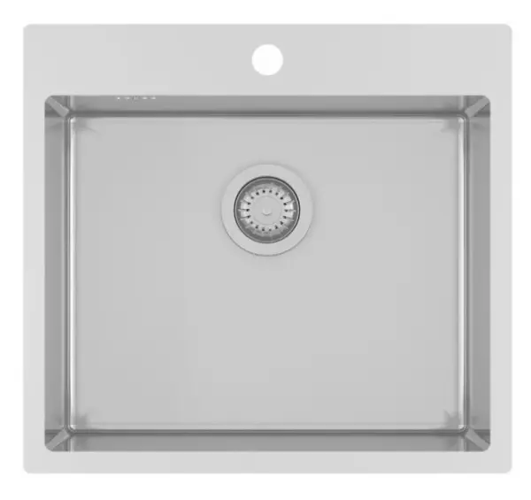 Ausmann Oder Blue stainless steel sink 55x50cm flush-mounted and inset with tap hole bench 1208957118