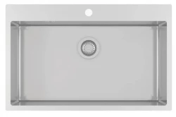 Ausmann Oder Blue large stainless steel sink 79x50cm flush-mounted and inset with tap hole bench 1208957119