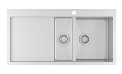Ausmann Oder Blue 1.5 stainless steel sink 100x51cm flush-mounted and inset with drainer 1208957127