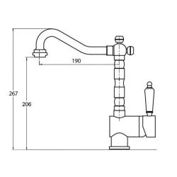 Edward Nostalgic kitchen tap with swivel spout Bronze classic 1208957129