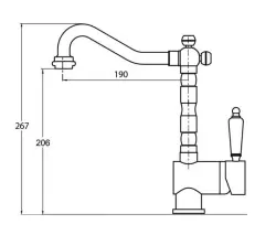 Edward Nostalgic kitchen tap with swivel spout copper classic 1208957130