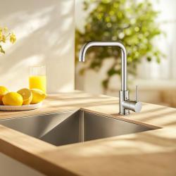 Ausmann Peter kitchen mixer with swivel spout chrome all metal 1208957155