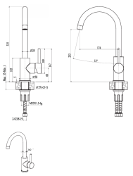 Ausmann Petra kitchen mixer tap with swivel spout stainless steel 1208957157