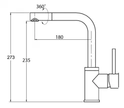 Ausmann Lavea kitchen tap stainless steel with swivel spout and swivel aerator 1208957160