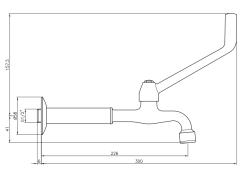 PB Clinic wall washbasin tap cold water with long lever chrome long model 1208957199