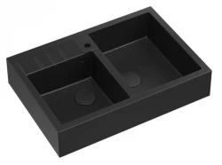 Quadri Minister Double Sink Farmhouse sink matt black country model 90x62cm 1208957210