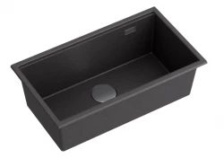 Quadri Newport large and deep sink granite inset and undermount anthracite sink 760x435 mm 1208957219