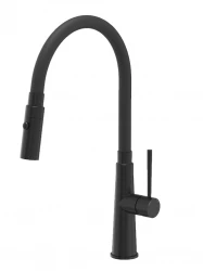 Quadri Preston kitchen mixer tap matt black with 2 positions flexible black spout 1208957227