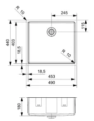 Reginox New York stainless steel sink 45x40 cm sink inset undermount and flush-mounted R35528