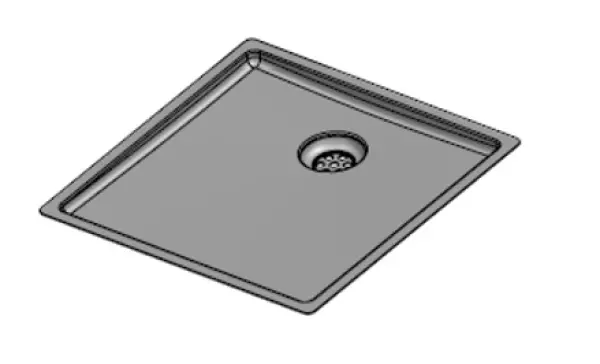 Reginox New York stainless steel bottom plate sink 40x40cm for installation in ceramic natural stone or solid surface R36020