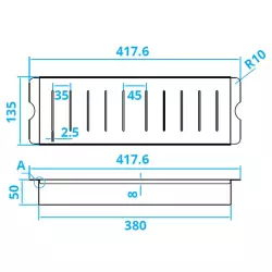 Caressi CACSCO PVD copper insert drainer basket for sink 40cm length