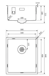 Lorreine Royal gun metal sink 34x40 cm 34SP-GunMetal Undermount Flush-mounted and Inset Kitchen Sink 1208957306