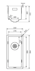 Lorreine Royal gun metal sink 17x40 cm Undermount Flush-mounted and Inset Kitchen Sink 17SP-GunMetal 1208957307