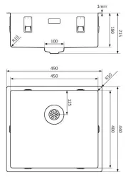 Lorreine Royal gun metal sink 45x40 cm Undermount Flush-mounted and Inset Kitchen Sink 45SP-GunMetal 1208957308