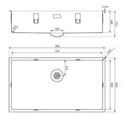 Lorreine Royal gun metal large sink 74x40 cm Undermount Flush-mounted and Inset Kitchen Sink 74SP-GunMetal 1208957310