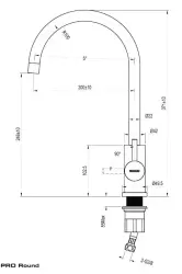 Lorreine Pro Round Gun Metal kitchen faucet with round and swivel spout 1208957313