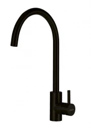 Lorreine Pro Round matte black kitchen tap with round and swivel spout 1208957315