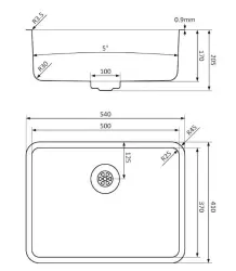 Lorreine Pro stainless steel sink 50cm Flush-mounted, Undermount and Inset Kitchen Sink 1208957321