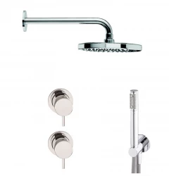 Waterevolution Flow concealed shower set chrome with thermostat rain shower and hand shower 1208957343