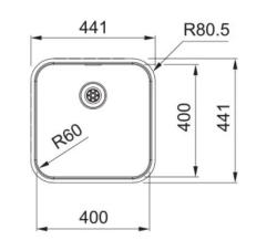 Franke Smart SRX 210.40 T RVS sink 40x40 Flush-mounted 127.0688.776