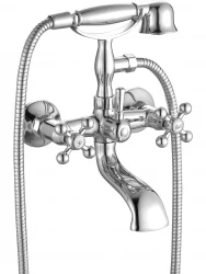 AquaTrimo Vivaldi classic surface-mounted bath tap with star knobs Chrome including hand shower 43VV7372CM