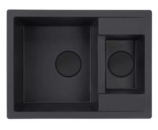 GraniteMy Smart extra shallow 1.5 granite inset black sink reversible 58x44cm 1208957386