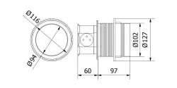 Indux Push retractable earthed silver kitchen socket for worktop with 4 outlets 1208957414