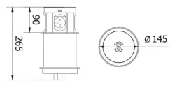 Indux Push retractable earthed white kitchen socket for worktop with 4 outlets, 2 x USB, 2 x RJ45 and wireless charging 1208957419