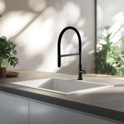 Ausmann Lavea gun metal kitchen tap PVD graphite with swivel and flexible spout 1208957437