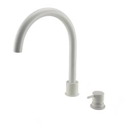 Waterevolution Flow 2-hole kitchen mixer matte white T151BR