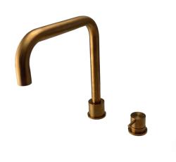 Waterevolution Flow 2-hole kitchen mixer brushed copper PVD T151HCPE