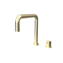 Waterevolution Flow 2-hole kitchen mixer brushed gold PVD T151HWGE