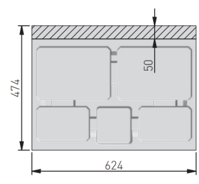 Garbi Basket B-70-4 waste sorting system for drawer 70cm incl. holder and 4 waste bins 1208957476